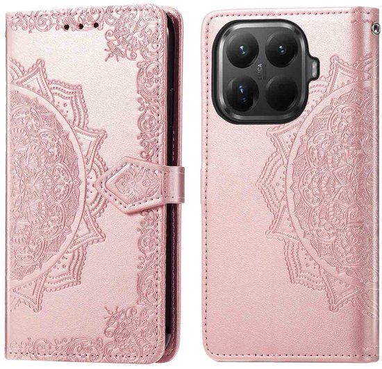 imoshion Hoesje - Geschikt voor Xiaomi 15T Pro - Mandala Bookcase - Rosé Goud