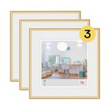 walther design New Lifestyle Fotolijst, set van 3, goudkleurig, 30 x 30 cm
