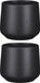 Mica Decorations Bloempot/plantenpot - 2x stuks - mat grijs - H15,5/D17 cm - keramiek - voor kamerplant