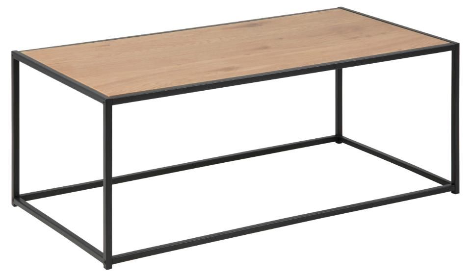 Actona Seaford Coffee Table - Oak Top, Black Steel Frame