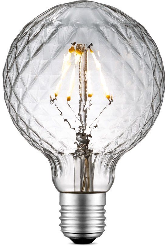 Home Sweet Home Edison Vintage E27 LED filament lichtbron Globe - Helder - 9.5/9.5/13.5cm - G95 Deco - Retro LED lamp - Dimbaar - 4W 440lm 3000K