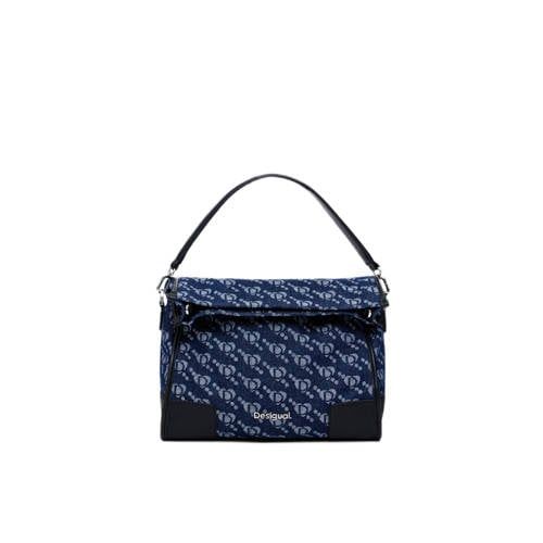 Desigual denim crossbody tas met logoprint donkerblauw