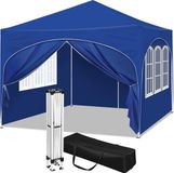 OEM Partytent 3x3 meter, blauw, opvouwbaar, met UV-bescherming, waterdicht