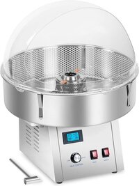 Royal Catering Suikerspinmachine set met vangnet en spatbescherming - 62 cm - roestvrij staal