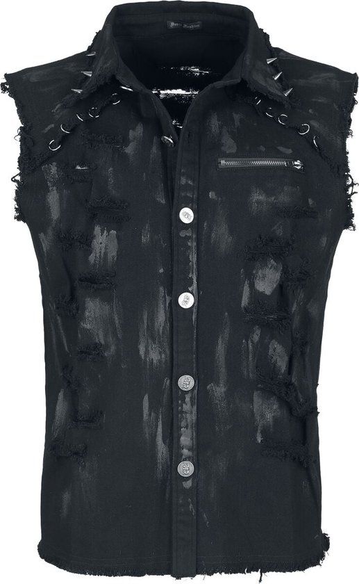 Devil Fashion Punk Sleeveless Men's Tattered Shirt Heren Bodywarmer - zwart - XXL