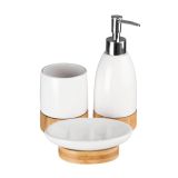 Premier Brands of America Premier Housewares Earth Badkamer Set-Wit/Bamboe-3 Stuk