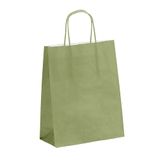 Viquel - Krafttas klein formaat 18x24x8cm - Kraft zak met gedraaid handvat - 50 papieren zakken - amandelgroen