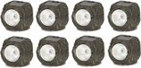 CEPEWA LED lamp/spot - 8x - solar verlichting - steen vorm - 13 x 9 cm - tuin verlichting