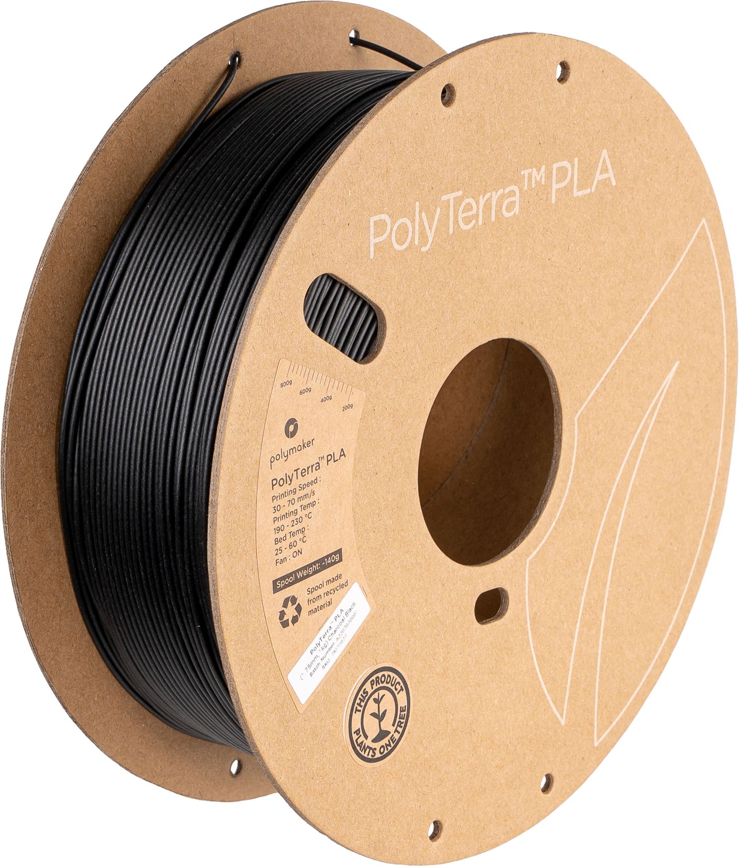 Polymaker PLA - Zwart - 3 kg - 1.75 mm