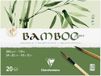 Clairefontaine 975913C - Tweezijdig Gelijmd Blok Bamboo - 20 Vellen 100% Bamboe Aquarelpapier Naturel Wit 100% Vegan - Subtiele Korrel Professionele Kwaliteit 24x32 cm 250g