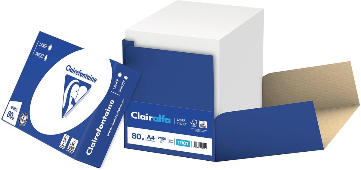 Clairefontaine 2800 Papier A4 80 g/m² Wit 2500 vel