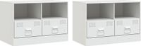 vidaXL Tv-meubelen 2 st 67x39x44 cm staal wit