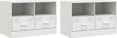 vidaXL Tv-meubelen 2 st 67x39x44 cm staal wit