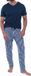 Mey Heren pyjama Graphic Stripes blauw