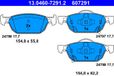 CONTINENTAL TEVES (ATE) Jeu de plaquettes de frein pour ATE 13.0460-7291.2