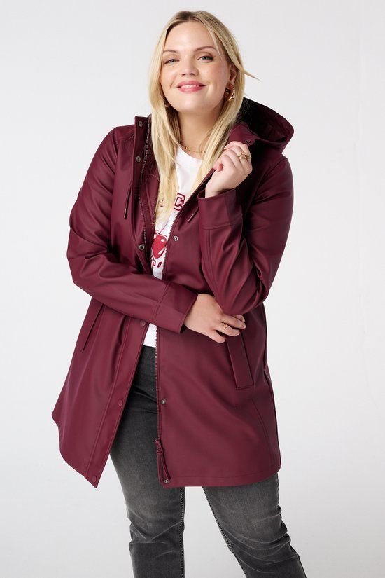 MS Mode Regenjas met capuchon Bordeaux