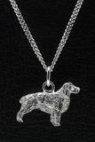 MOOYE ® - Collectie Zilveren Engelse springer spaniel ketting hanger - groot