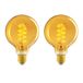 Amazon Basics Ledlampen, 2 stuks, E27, antieke stijl, retro, amberkleurig glas, vintage, G93, 4 W (vervangt 25 W), 1800 K, ultrawarm licht