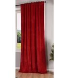 Gardinenbox Milano Blackout Verduisteringsgordijn, fluweel, ondoorzichtig, met tunnelband, strijkband, rood, 1 stuk 280 x 135 cm (h x b) 20357