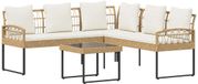 vidaXL Tuinset avec 2 chaises de jardin, naturel, polyrotin, acier