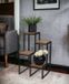 en.casa Support de plantes Ameland 67x34x34 cm noir et couleur bois