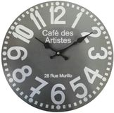 Rebecca Mobili Wandklok, Grijs, MDF, Rond, Modern Design, Voor Keuken of Woonkamer - Afmetingen: 33,8 x 33,8 x 4 cm (HxLxB) - Art. RE6572
