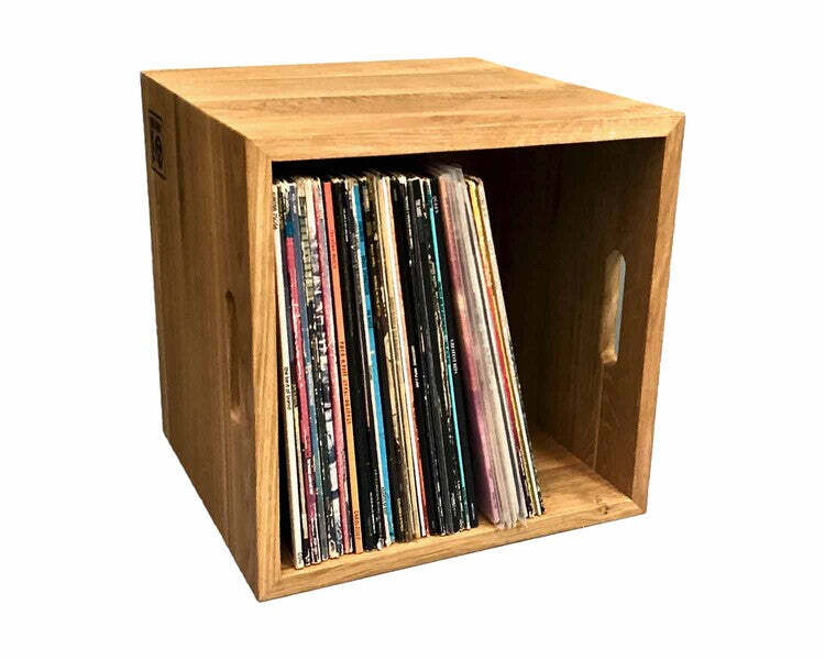 Wooden Amsterdam Music Box Designs Houten Vinyl Platenkist LP Opbergdoos - Eik