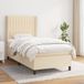 Maison Exclusive - Sommier À Lattes De Lit Avec Matelas Crème 90x200 Cm Tissu