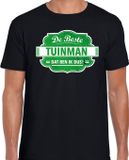 Bellatio Decorations Shoppartners Bv Cadeau t-shirt voor de beste tuinman voor heren - zwart met groen - tuinman - kado shirt / kleding - vaderdag / collega XL