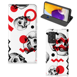 B2Ctelecom Mobiel BookCase Samsung Galaxy A72 (5G/4G) Skull Red