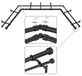 Double angled curtain rod, 1 inch, adjustable, black