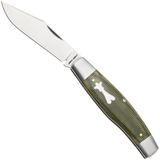 Jack Wolf Knives Jack Wolf Gateway Stockman STOCK-01-GRN-CAN-MIC Satin Sandvik 14C28N, Green Canvas Micarta, zakmes