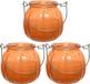 Merkloos Decoris Citronella Kaarsen - 3x - Gekleurd Glas - 15 Branduren - 8 cm - Oranje