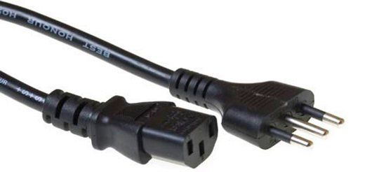 ACT Netsnoer Italiaanse connector - C13 zwart 2,5 m AK5066
