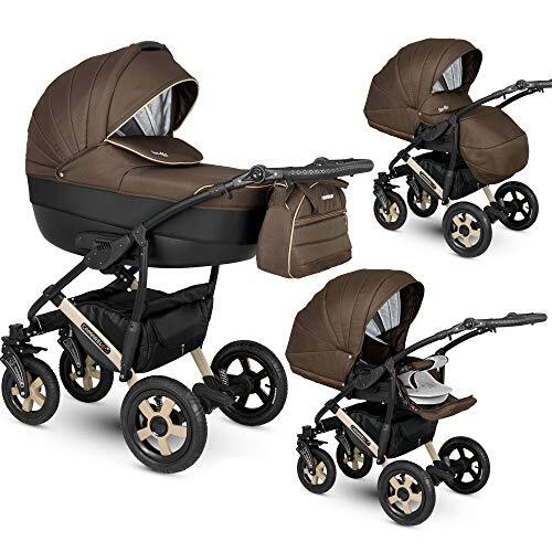 Lux4Kids Kinderwagen Pram Pushchair 2in1 3in1 Isofix Luiertas VIA door ChillyKids 2in1 without baby seat Chocolate LUX-07