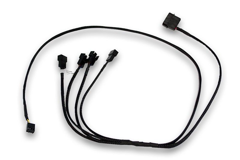 EK Water Blocks EK-Cable Splitter 4-Fan PWM Extended - Zwart - 0,8m
