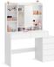Nancy's Ampezzo Kaptafel LED Verlichting - Make-up Tafel - Wit - ± 40 x 120 x 145 cm