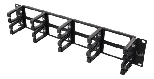 Deltaco 19-17 Cable Management Panel - 2U - Black