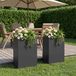 Maison Exclusive - Deux pots de jardin, couleur noire, dimensions 50 x 40 x 75 cm
