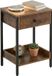 Relaxdays Table de chevet avec tiroir, rangement, industriel, 69,5x38x28 cm, brun-noir