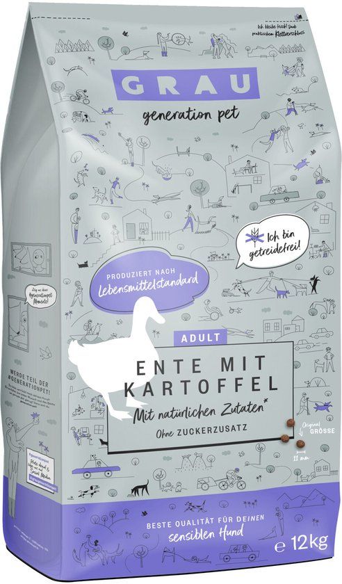 Grau Graanvrij Hondenvoer Eend met Aardappel - 12 kg