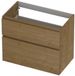 INK - Onderkast 2 Laden Greeploos Fineer Eiken met Houten Keerlijst A-symmetrisch - 800x450x650 Mm - Natur Fineer