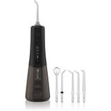 TrueLife AquaFloss Compact L100 Monddouche draadloos, draagbaar, 300 ml tank, 3 modi, 2 drukniveaus, IPX7, USB, 6 sproeiers in het pakket, interdentale reiniging, beugel/implantaten (zwart)