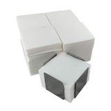 Verpakking Hostelnovo Verpakking met 300 witte cocktailservetten van papier + servettenhouder van roestvrij staal, microstip-textuur, dik en absorberend, 10 x 10 cm, opgevouwen