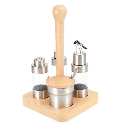 Kuuleyn Kruidenpotten Rek Set, Kruiderij Zout en Peper Pot Doos Kruiden Opslag Container Pot Rek Set Keuken Koken Tool(Vierkant)