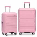 Traveler's Choice Pagosa Onverwoestbare Hardshell Uitbreidbare Spinner Bagage, roze, 2 Piece Set