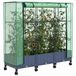 vidaXL Tuinplantenbak met kasbedekking en wielen 3 st blauw grijs pp