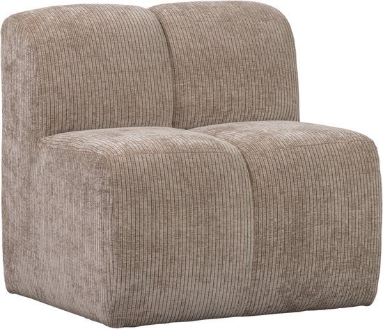 WOOOD Mojo Eetbankje Met Rugleuning - Ribstof - Donker Zand/Beige - 83x84x73 cm