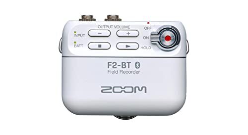 Zoom F2-BT White Field Recorder met Bluetooth en lavalier microfoon