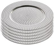 Merkloos / Sans marque Cepewa Gmbh Onderborden - 2x - zilver - D33 cm - rond - kunststof